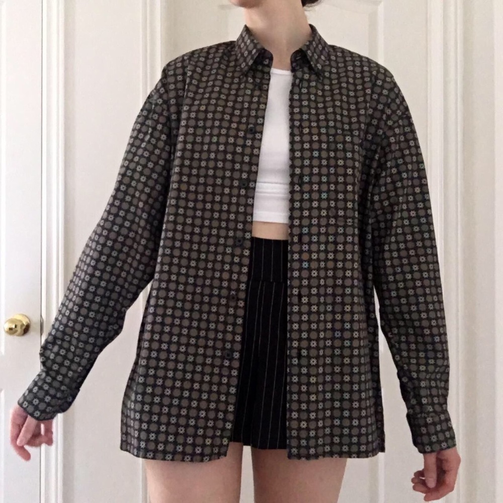Vintage 90s/2000s Mens Funky Pattern Button Down Shirt